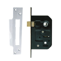 Euro Art Bathroom Mortice Lock - Nickel plated finish with 75x22x125mm dimensions for modern bathroom security.