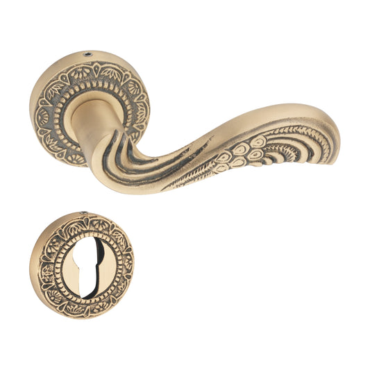 Pavone on Rose Luxury Interior Door Handle Set