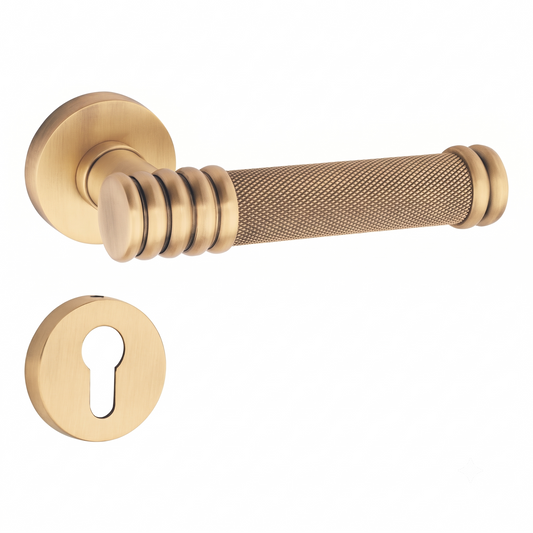 Salix on Rose Luxury Interior Door Handle Set