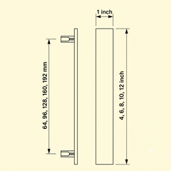 Sketch Luxury Interior Handle for Cabinet & Wardrobe Doors Handles (Multiple Sizes)