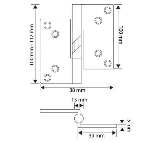 SAA Z Shaped Hinge (Left & Right Hand