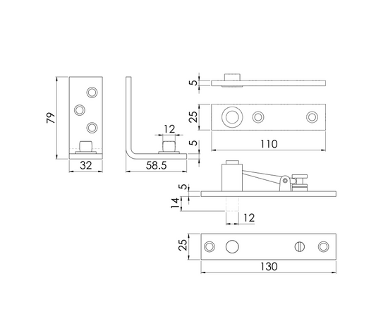 Standard Thrust Bearing Pivot Set