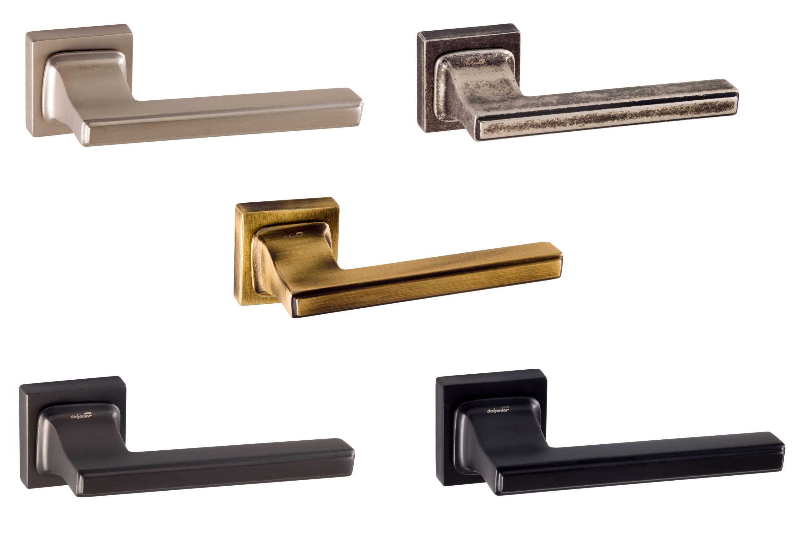 Do?anlar Techno door handle with a sleek lever on rose design, featuring a 52mm rose and 148mm handle length, combining modern style with reliable functionality for enhanced security