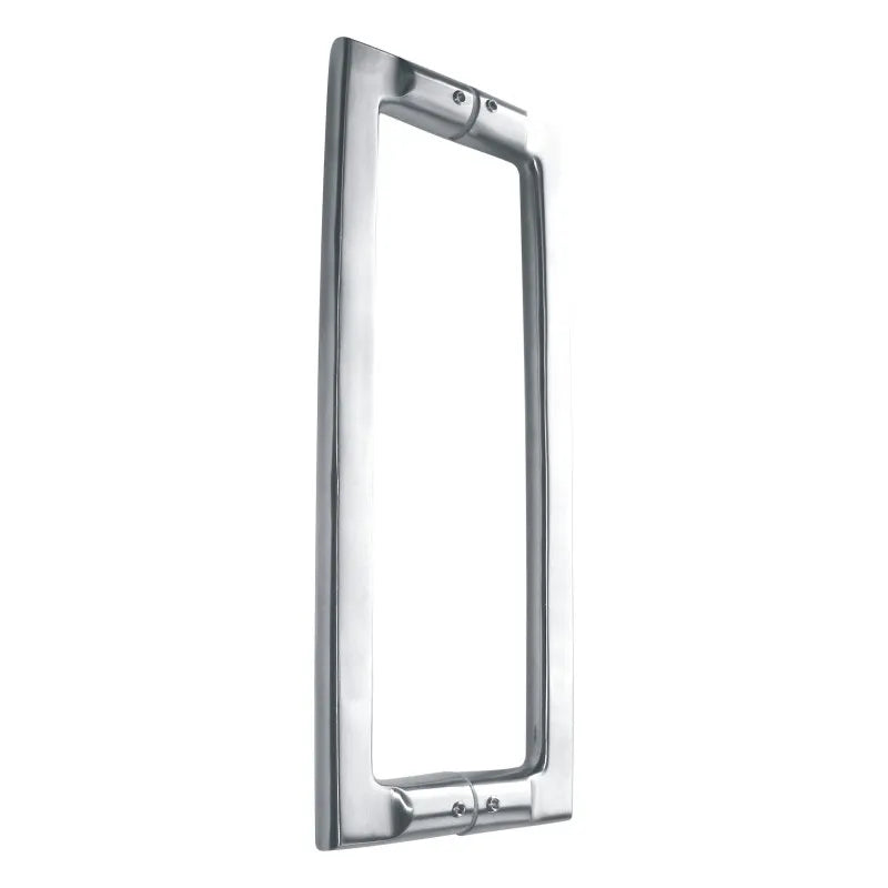 heavy-duty door pull handle, 275mm in length, made of satin stainless steel, with a back-to-back pair design, suitable for 35-55mm thick doors and includes fixing screws.
