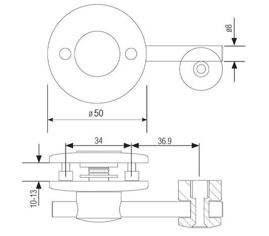 SSS Glass Indicator Lever & Keep Grade 316