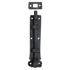 Euro Art Barrel Bolt - Necked - 100mm in Black Antique finish, combining durable construction, compact design, and stylish necked aesthetics for secure door and cabinet locking.