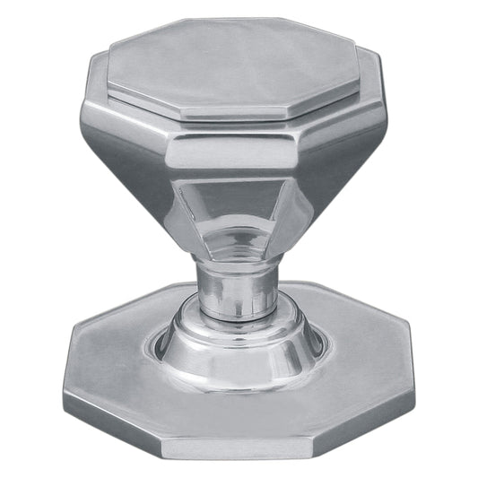 Tamas Centre Door Knob from Euro Art, available in Polished Chrome, Polished Brass, and Satin Nickel. This premium door accessory combines elegance with durability, enhancing doors with a sophisticated, timeless style.