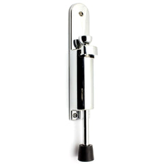 Euro Art Foot Operated Door Stopper in polished brass, designed for hands-free operation, offering durable construction and a sleek, modern design suitable for residential or commercial use.