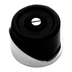 Euro Art Shielded Door Stop in a polished chrome finish, designed to protect walls from door impact with a sleek and durable construction, suitable for residential or commercial use.
