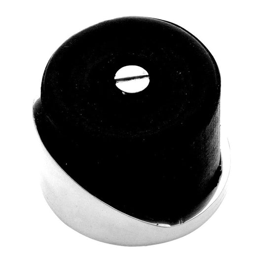 Euro Art Shielded Door Stop in a polished chrome finish, designed to protect walls from door impact with a sleek and durable construction, suitable for residential or commercial use.
