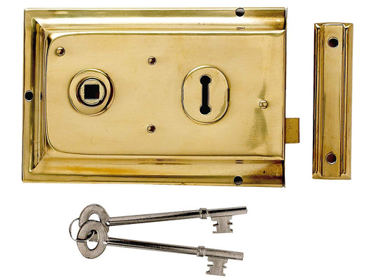 Euro Art Rim Lock -150x100mm in stylish finishes such as Polished Chrome, Satin Chrome, and Electro Brass, designed for enhanced security and aesthetic appeal.