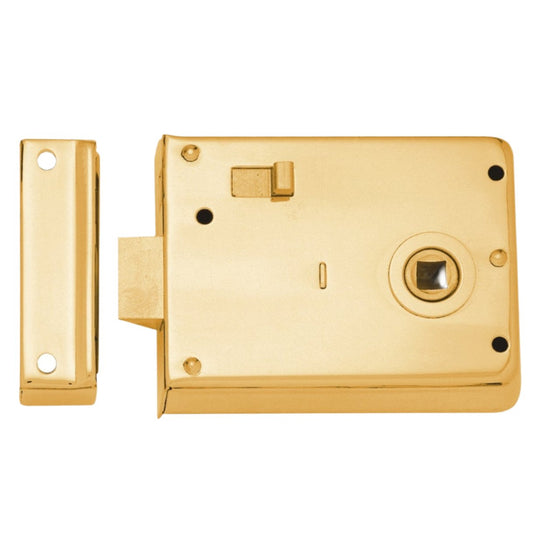 Euro Art Rim Latch 100x76mm in a sleek black finish, offering versatile application for doors with an elegant and modern design.