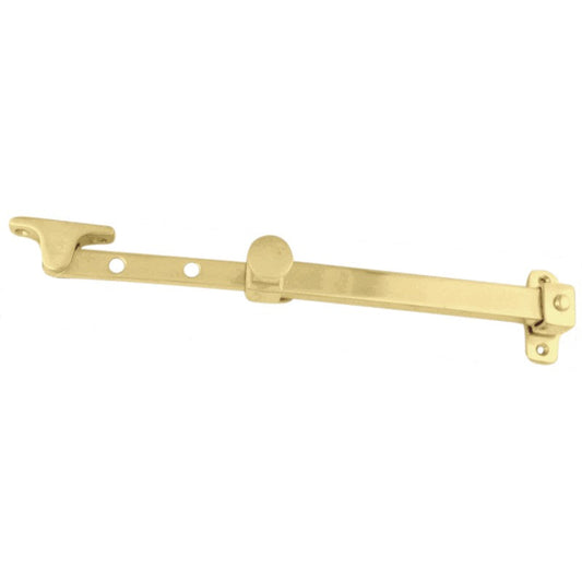 250mm locking casement stay in polished brass for enhanced window security and style.