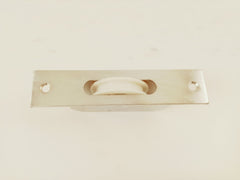 Sash Window Axle Pulley Square Forend with Nylon Wheel 
  -117x25mm